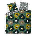 Dourev Housse de couette 240x220 FLEURIE + 2 taies 100% coton