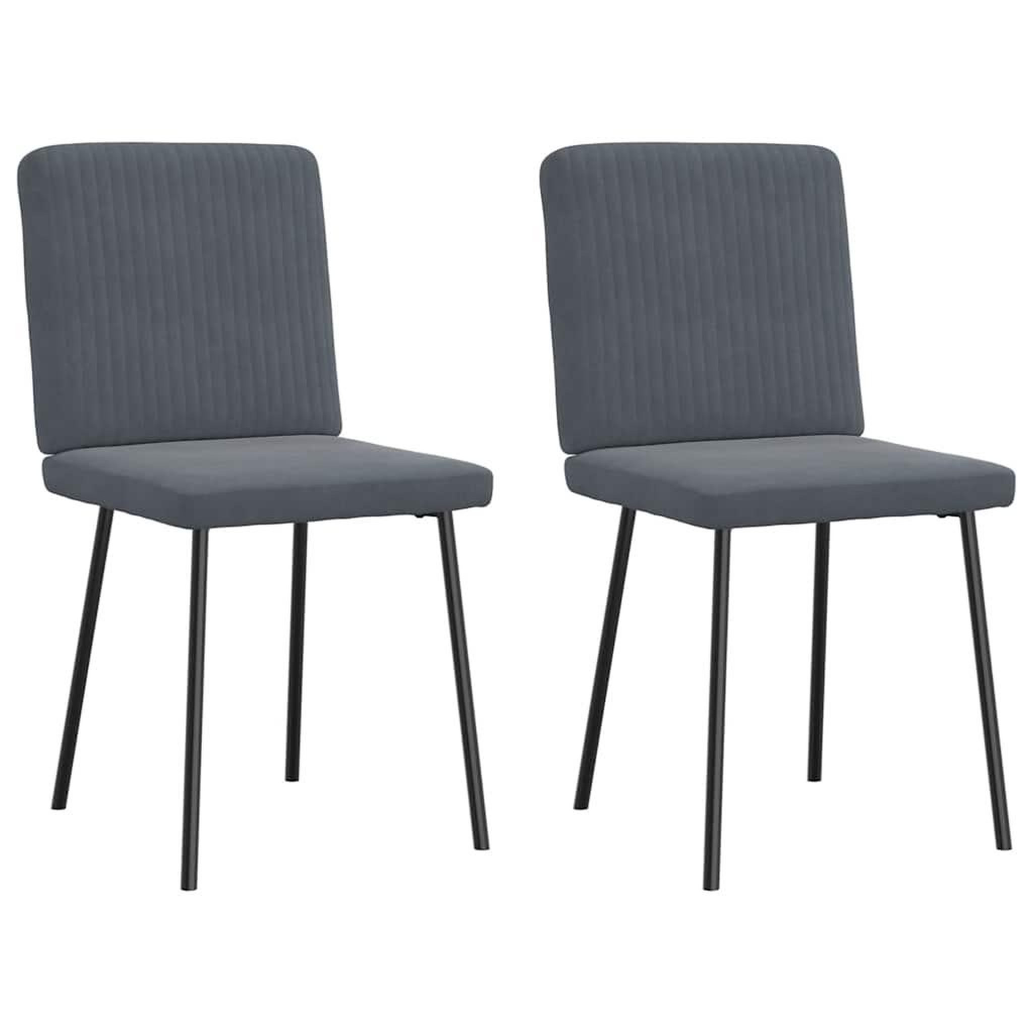 Voir la diapositive 2 : VIDAXL Chaises a manger lot de 2 Gris fonce Velours