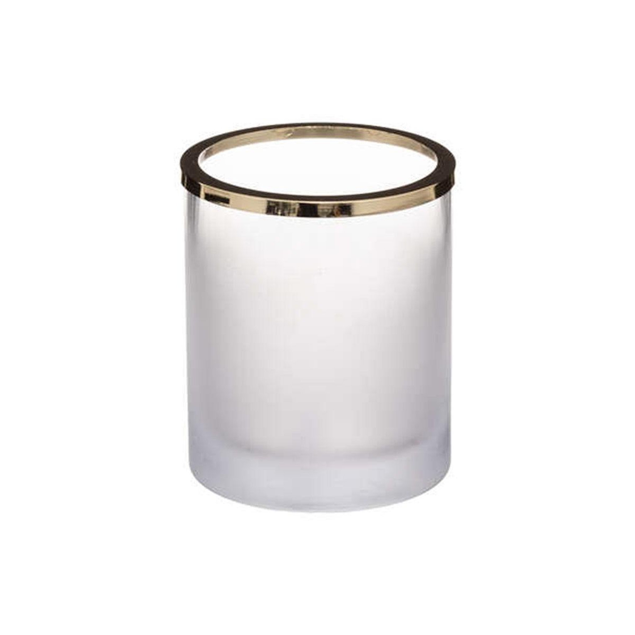 ATMOSPHERA Photophore déco en verre givré  artif  12cm blanc
