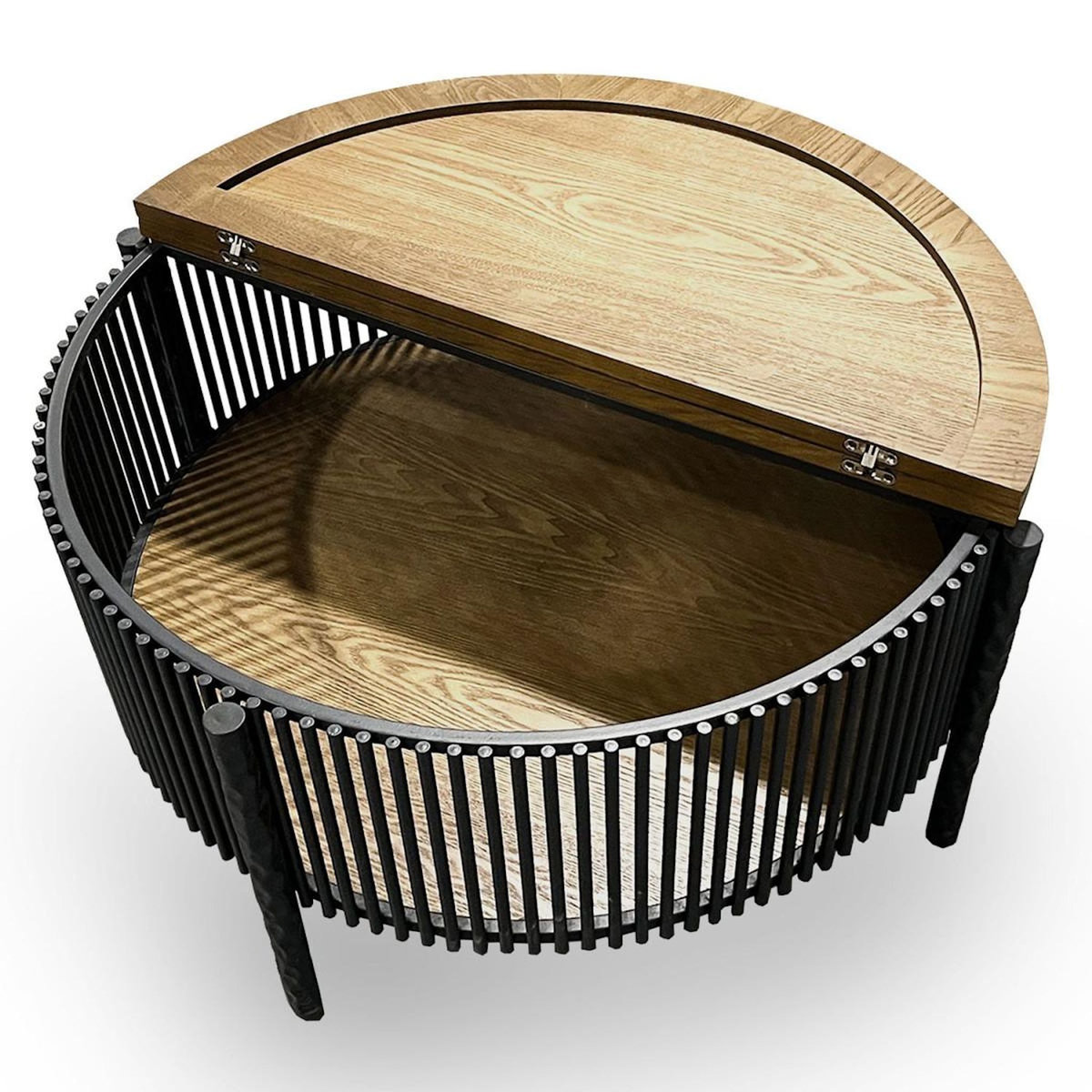 Paris Prix Table Basse Avec Rangement  Bertha  84cm Naturel & Noir