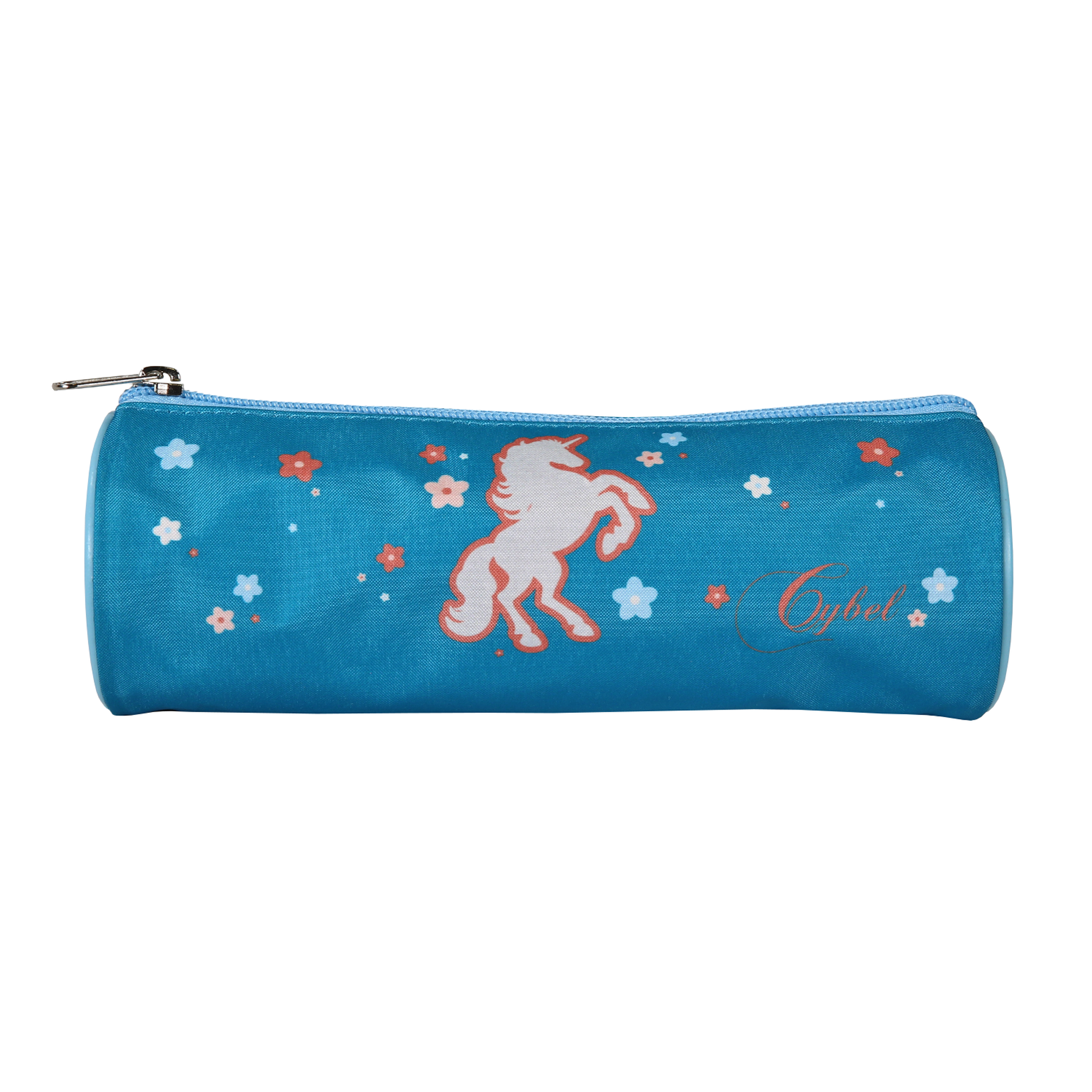 Bagtrotter Cybel - Trousse scolaire ronde Licorne - Bleu - Fille - 1 Compartiment