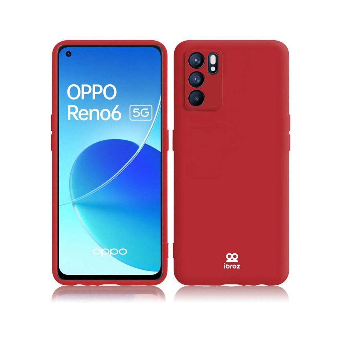 IBROZ Coque Oppo Reno 6 Silicone rouge