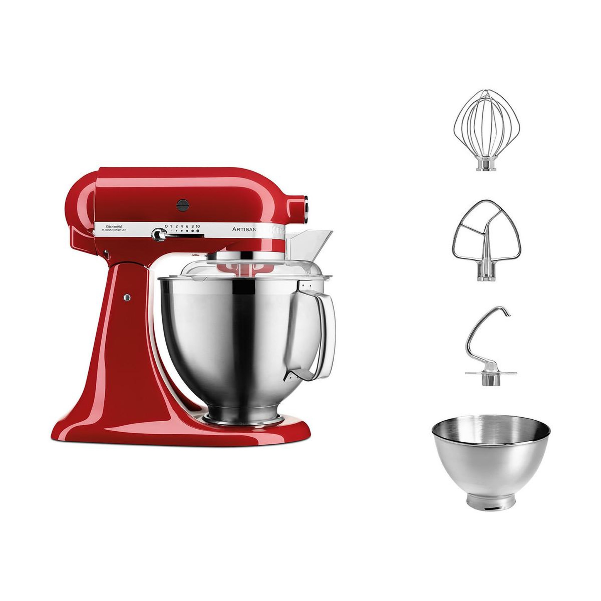 Voir la diapositive 3 : KitchenAid Robot pâtissier KitchenAid 5KSM185PSEER Rouge Empire