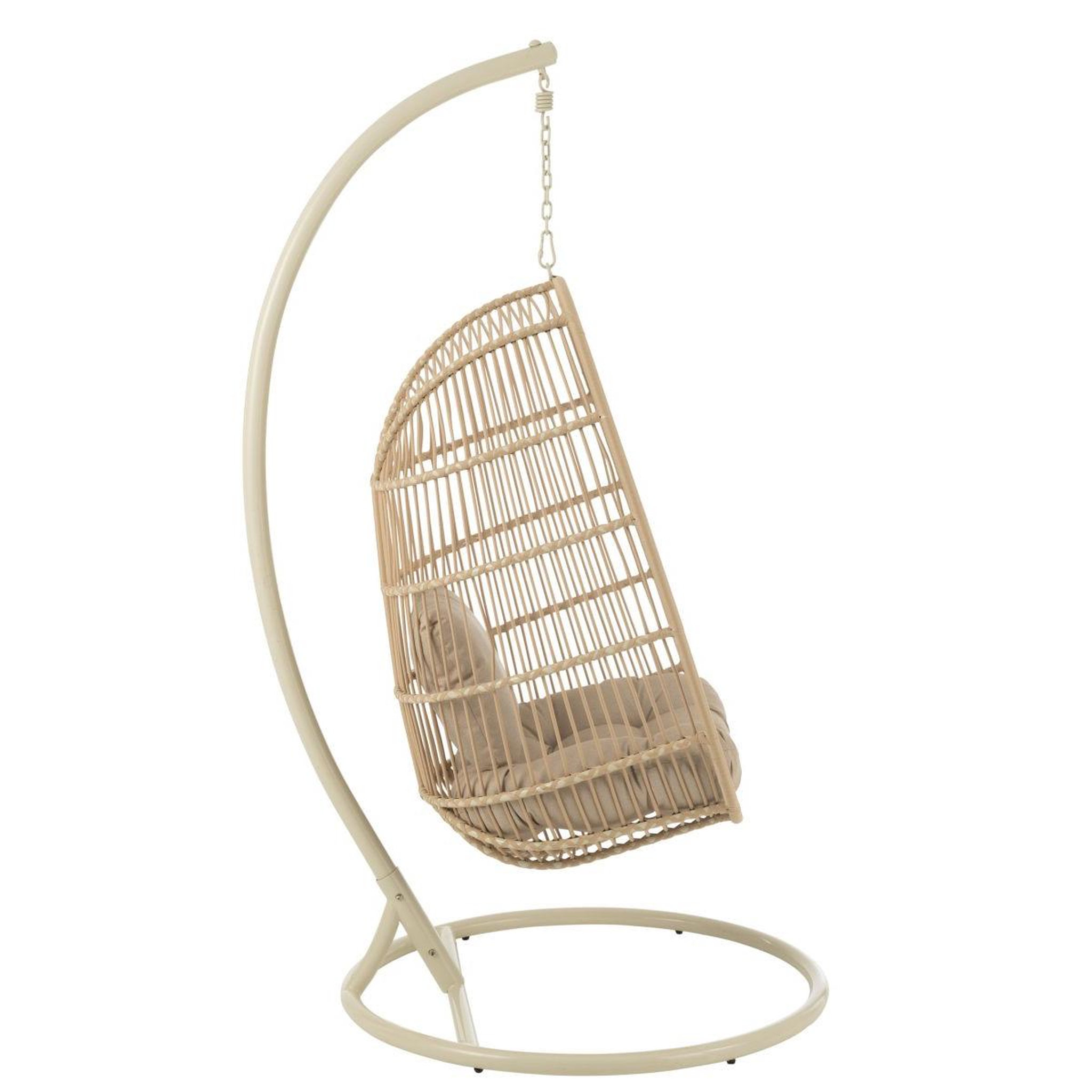 Voir la diapositive 3 : J-LINE Fauteuil suspendu design corde  egga  203cm beige