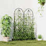 Voir la diapositive 4 : OUTSUNNY Treillis de jardin effet fer forgé oiseau - 2 supports plantes grimpantes - 50 x 150 cm - métal époxy noir