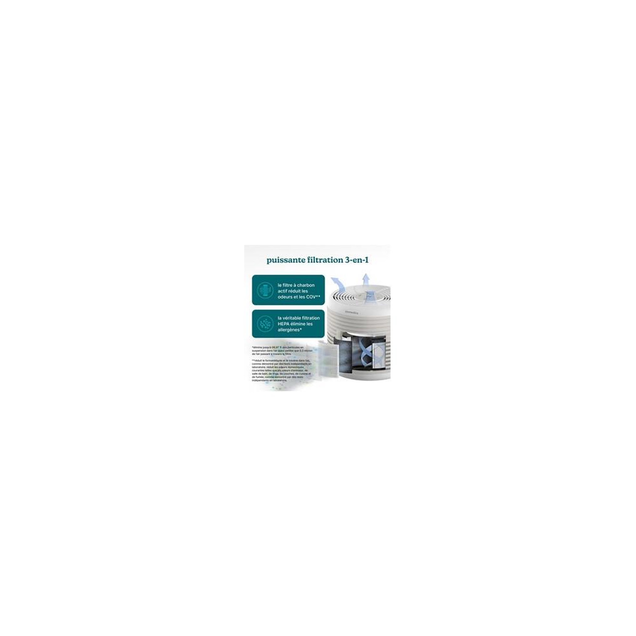 Voir la diapositive 3 : HOMEDICS Purificateur Homedics WhisperPure Comfort Beige