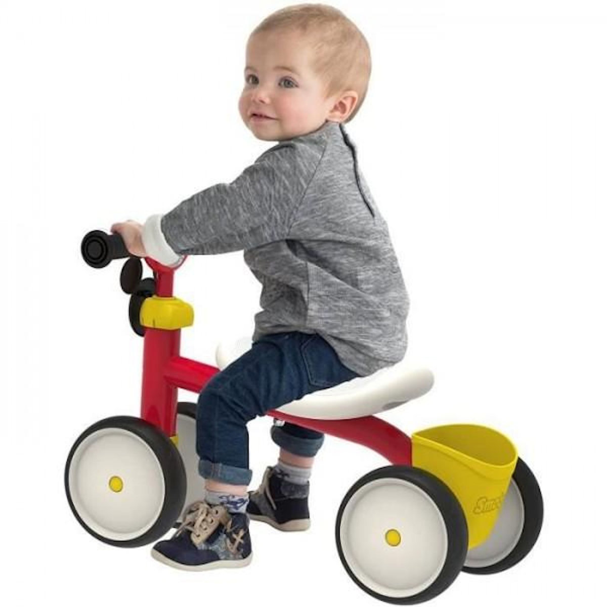 SMOBY Porteur Trotteur Smoby -  1er âge Mickey en métal - Rookie - Mixte - Rouge - 12 mois et plus
