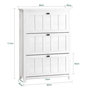 Voir la diapositive 3 : SOBUY SoBuy - Meuble À Chaussures 3 portes - Blanc - 80x30x111cm - Nordique - FSR162-W