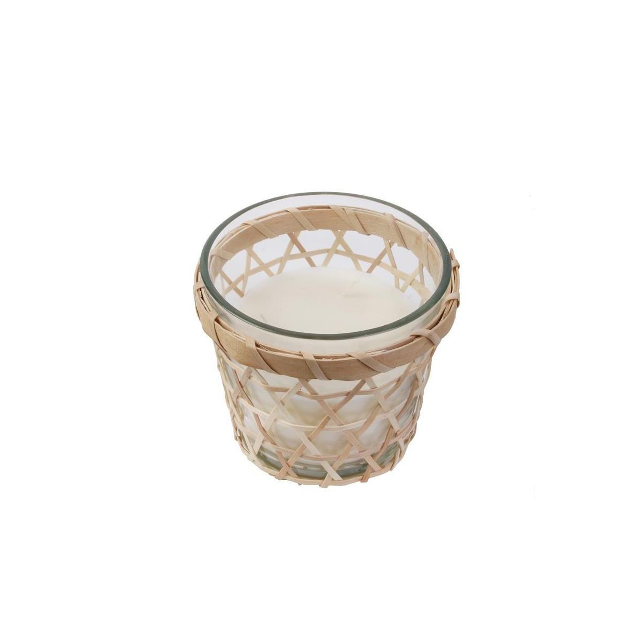 Voir la diapositive 2 : The Home Deco Factory Bougie parfumée  panier en bois  12cm fleur de tiaré
