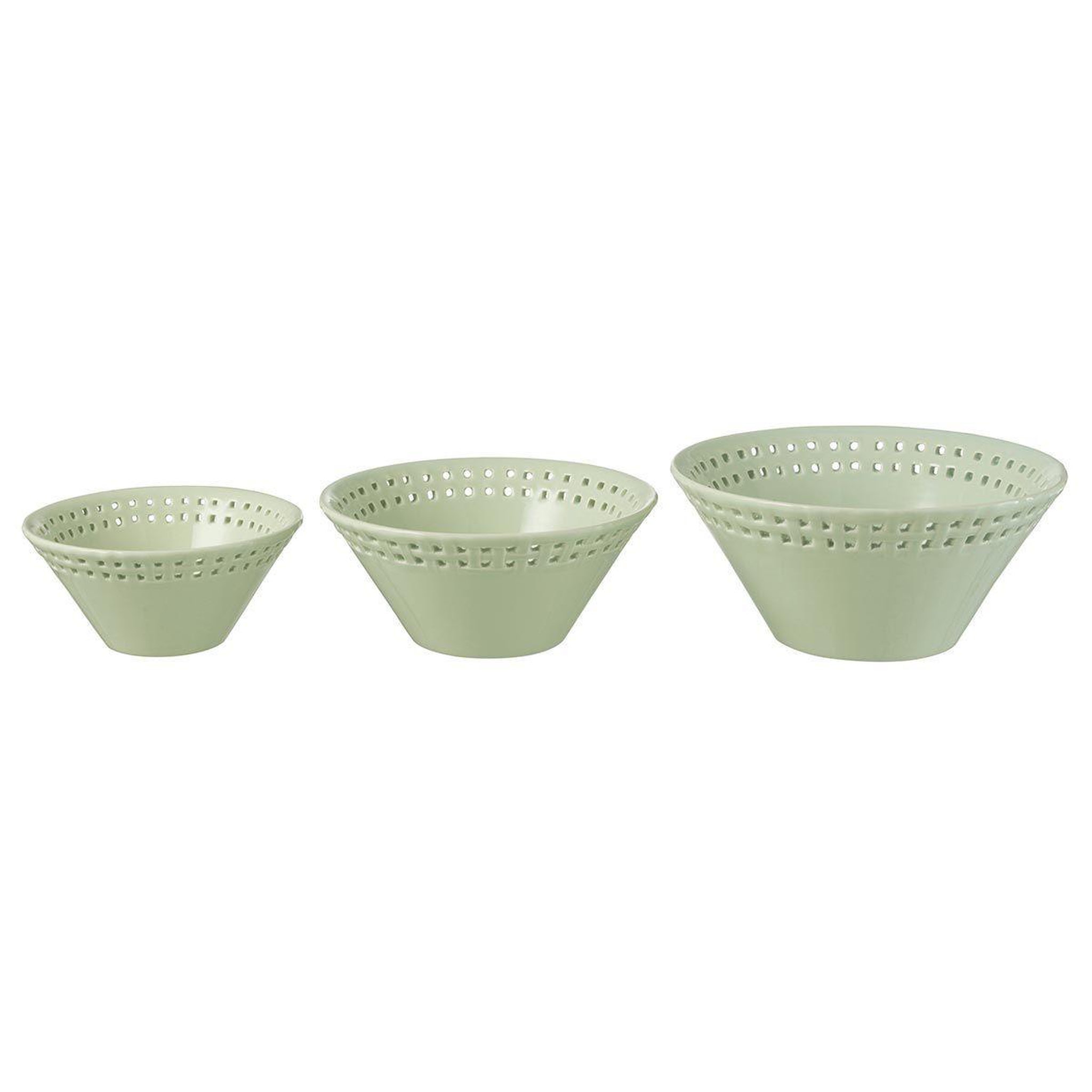 Voir la diapositive 2 : J-LINE Lot de 3 Coupelles en Céramique  Vercer  19cm Vert