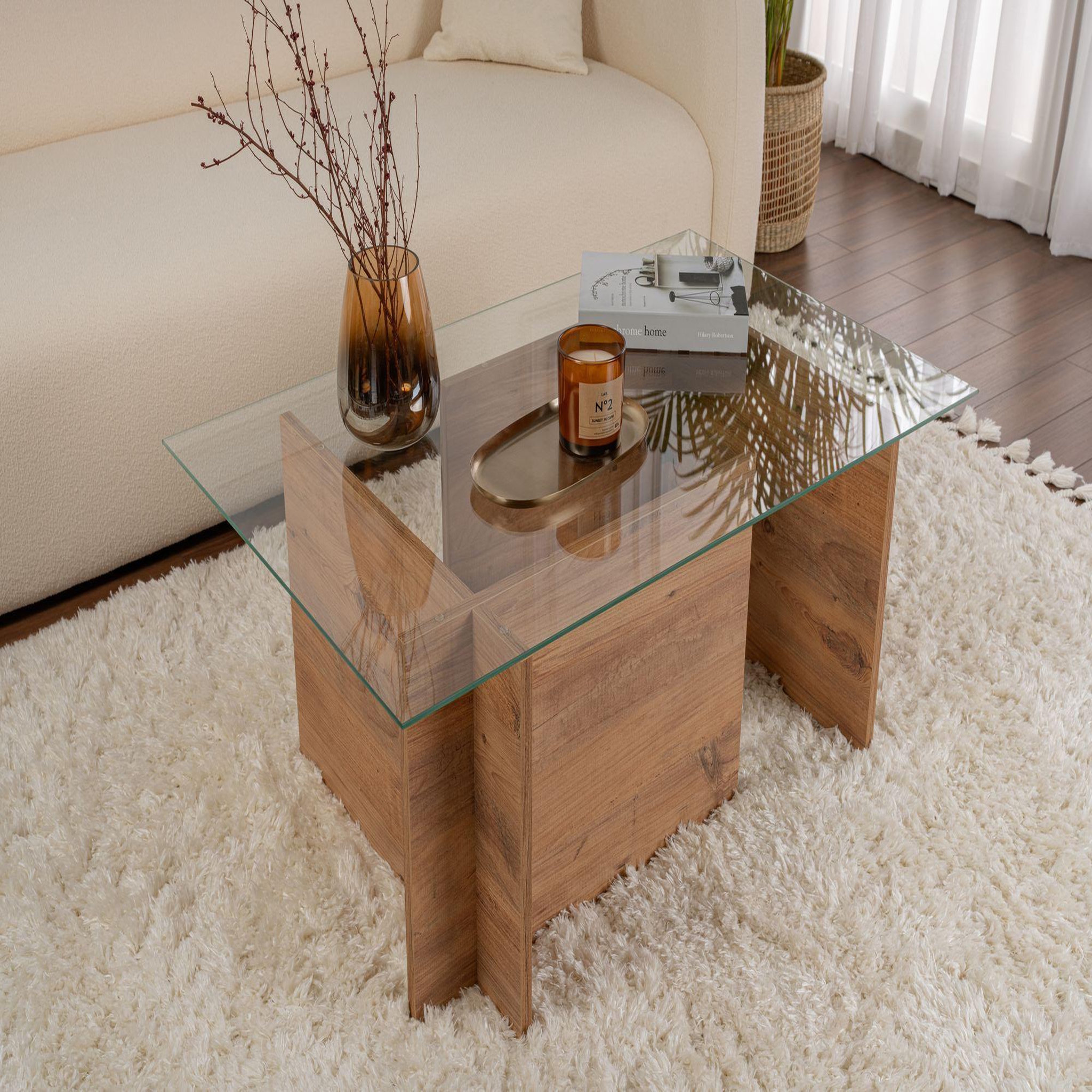Voir la diapositive 2 : Habitat et Jardin Table basse en bois  vetrino  - 105 x 65 x 40 cm - pin atlantique