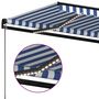 Voir la diapositive 5 : VIDAXL Auvent manuel retractable avec LED 350x250 cm Bleu et blanc