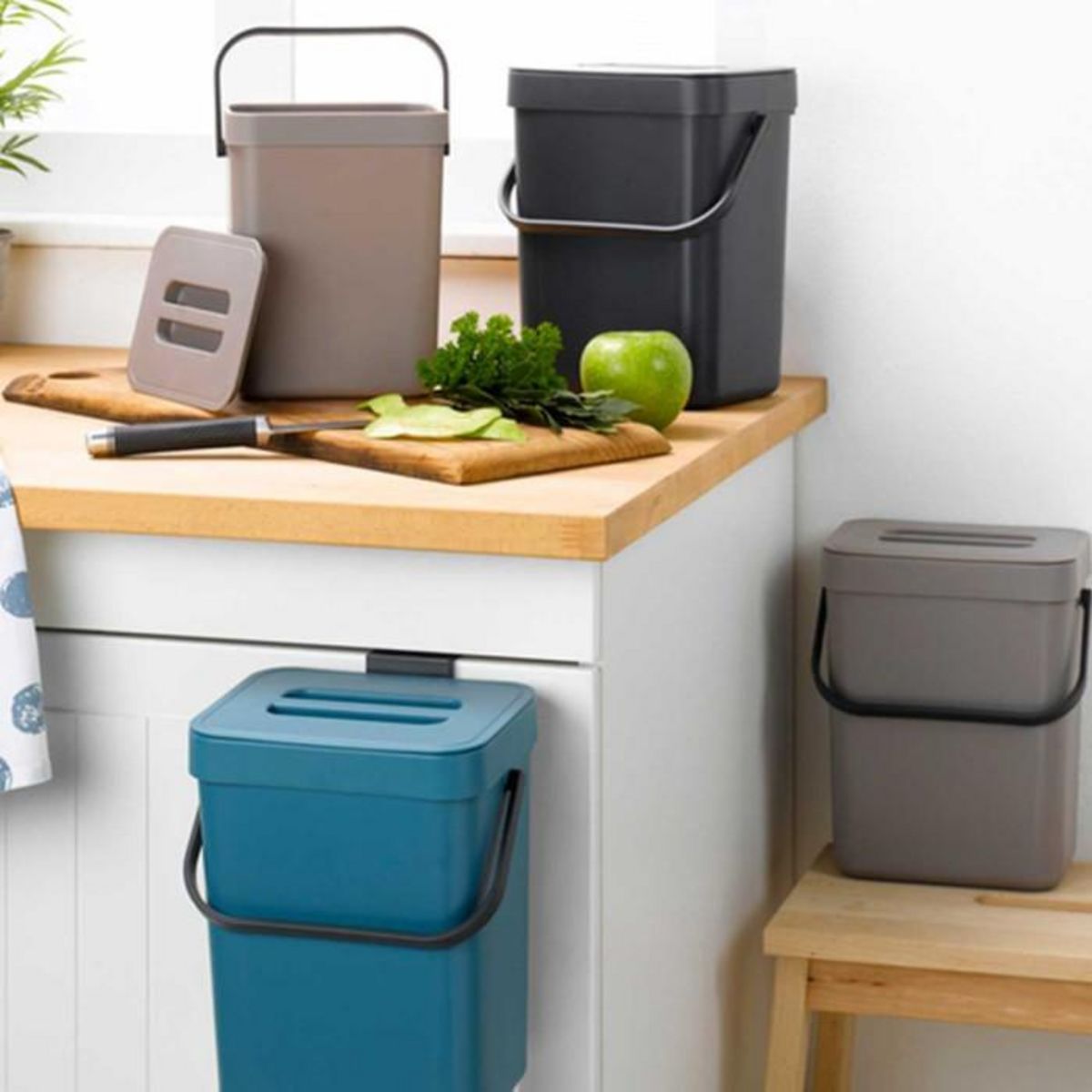 Paris Prix Poubelle de Compost Accrochable  Merle  5L Anthracite