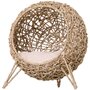 Voir la diapositive 1 : PAWHUT PawHut Panier chat lit chat cosy grand confort dim. Ø 52 x 58H cm coussin moelleux inclus résine tressée imitation rotin beige