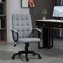 Voir la diapositive 2 : VINSETTO Chaise de bureau design Chesterfield effet capitonné hauteur réglable pivotant 360° tissu gris