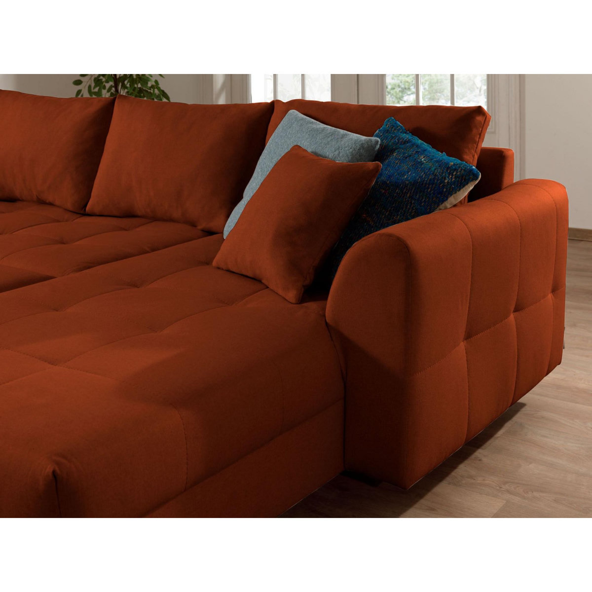 LISA DESIGN Rune - canapé panoramique avec pouf d'appoint - 7 places - style scandinave - gauche