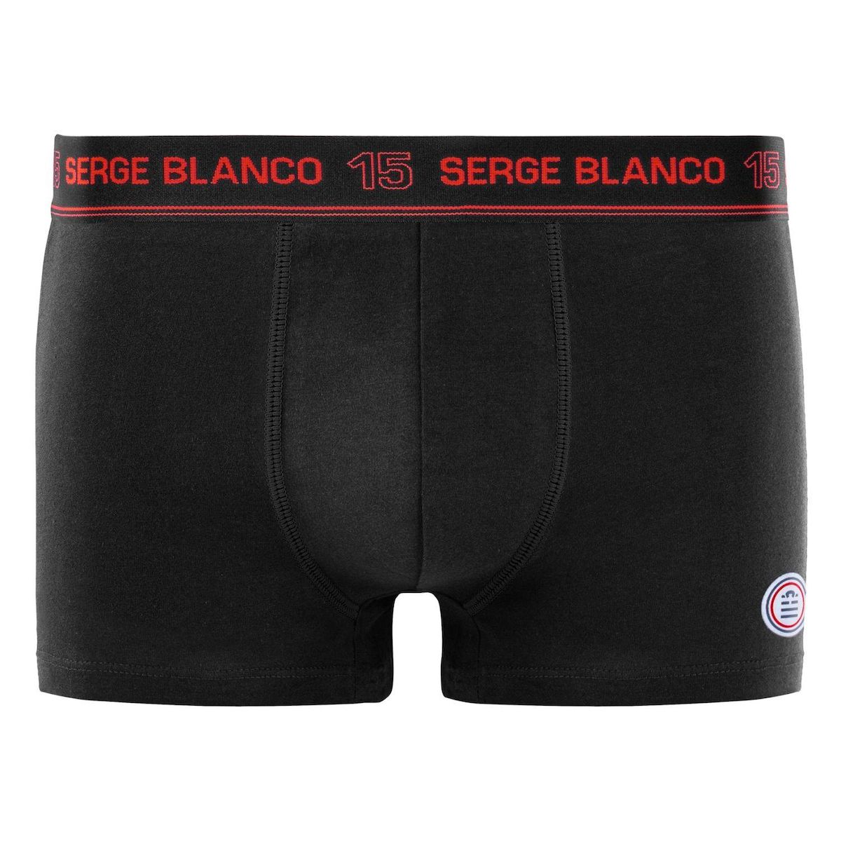 SERGE BLANCO Lot de 4 boxers homme en coton Class uni ceinture colorée