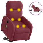 VIDAXL Fauteuil inclinable de massage electrique Rouge bordeaux Tissu