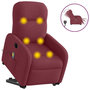 Voir la diapositive 1 : VIDAXL Fauteuil inclinable de massage electrique Rouge bordeaux Tissu