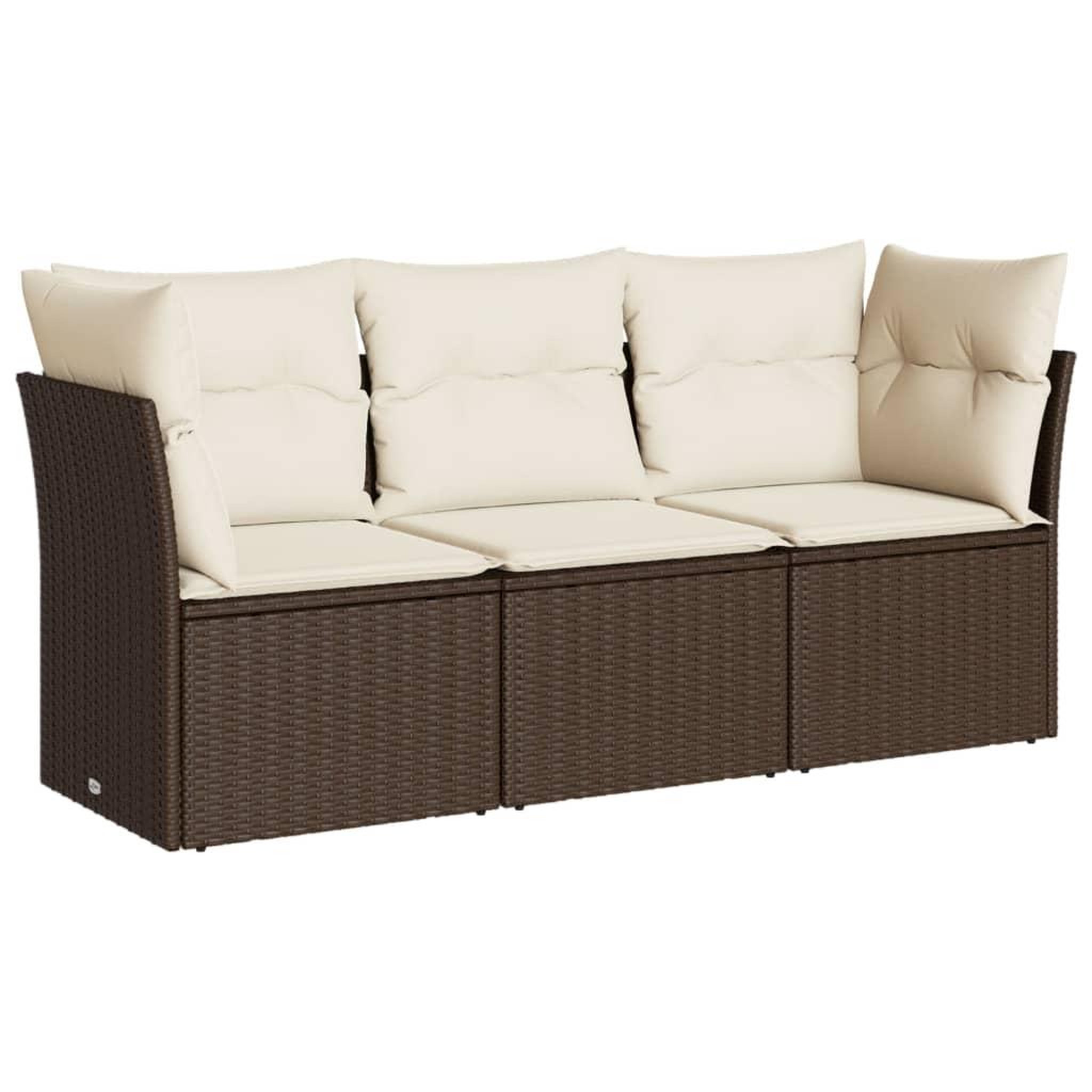 Voir la diapositive 2 : VIDAXL Salon de jardin avec coussins 3 pcs marron resine tressee