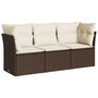 Voir la diapositive 2 : VIDAXL Salon de jardin avec coussins 3 pcs marron resine tressee