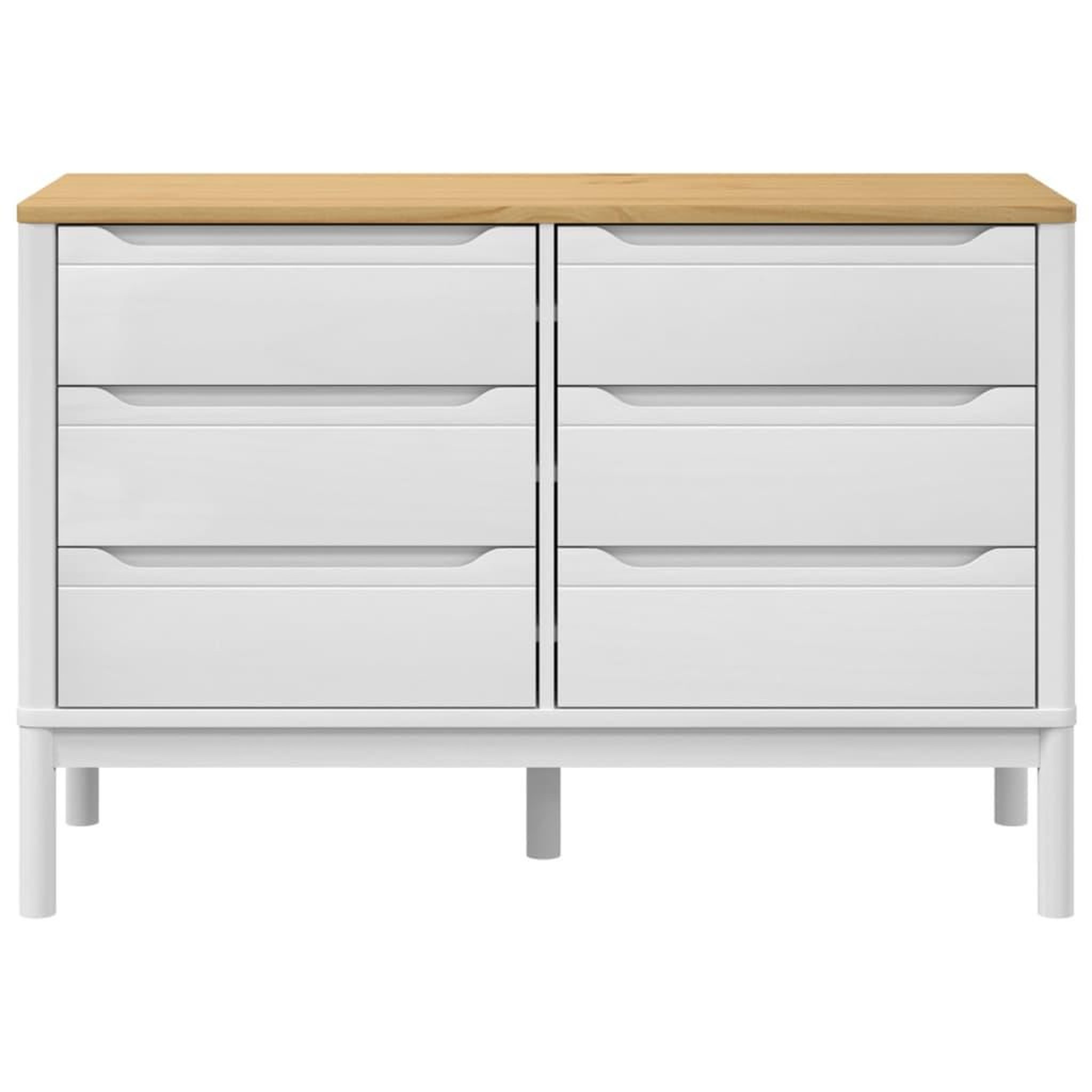 Voir la diapositive 5 : VIDAXL Commode FLORO blanc bois de pin massif