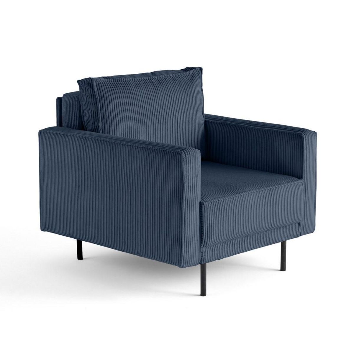 LISA DESIGN Charlie - fauteuil - pieds hauts - en velours côtelé