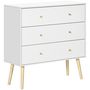 Voir la diapositive 1 : HOMCOM Commode 3 tiroirs design scandinave piètement effilé incliné bois pin panneaux blanc
