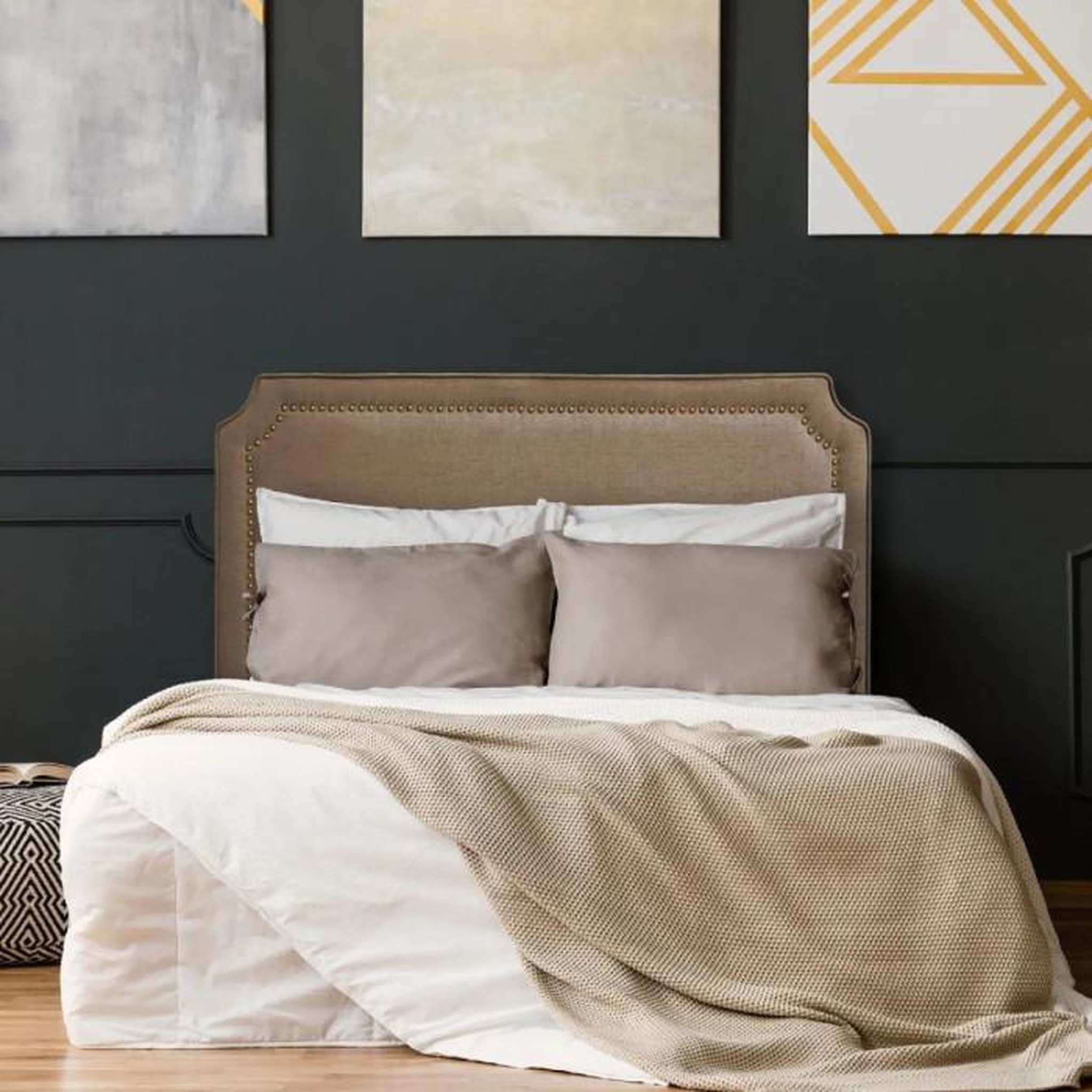 Voir la diapositive 4 : Paris Prix Tête de lit  design en tissu  selena  160cm gris chiné