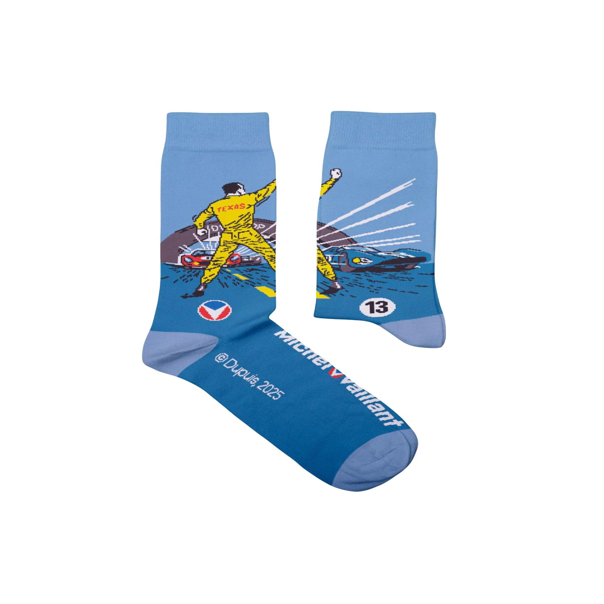 Voir la diapositive 1 : SOCK AFFAIRS Chaussettes michel vaillant, le 13 est au départ