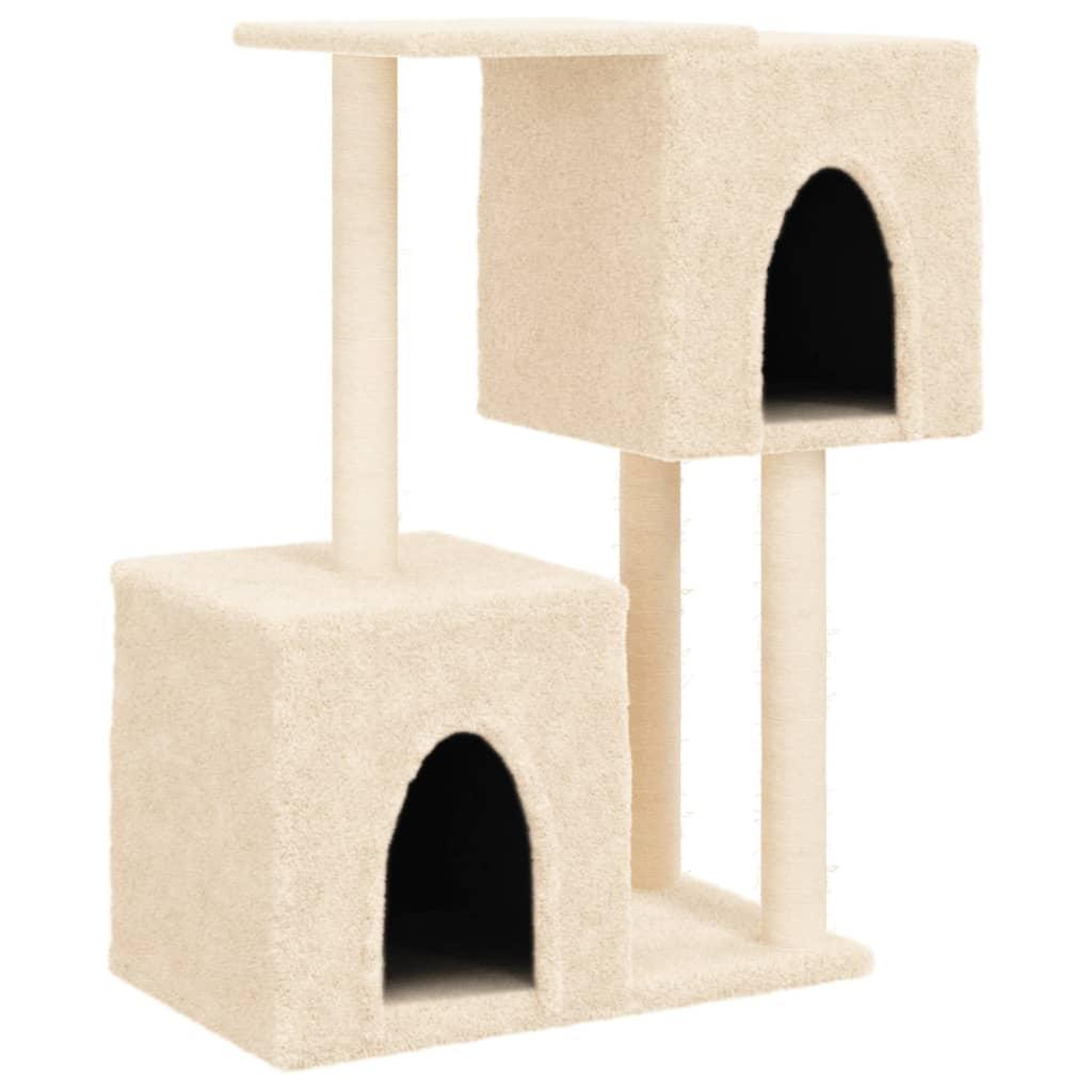 Voir la diapositive 2 : VIDAXL Arbre a chat avec griffoirs en sisal Creme 86 cm