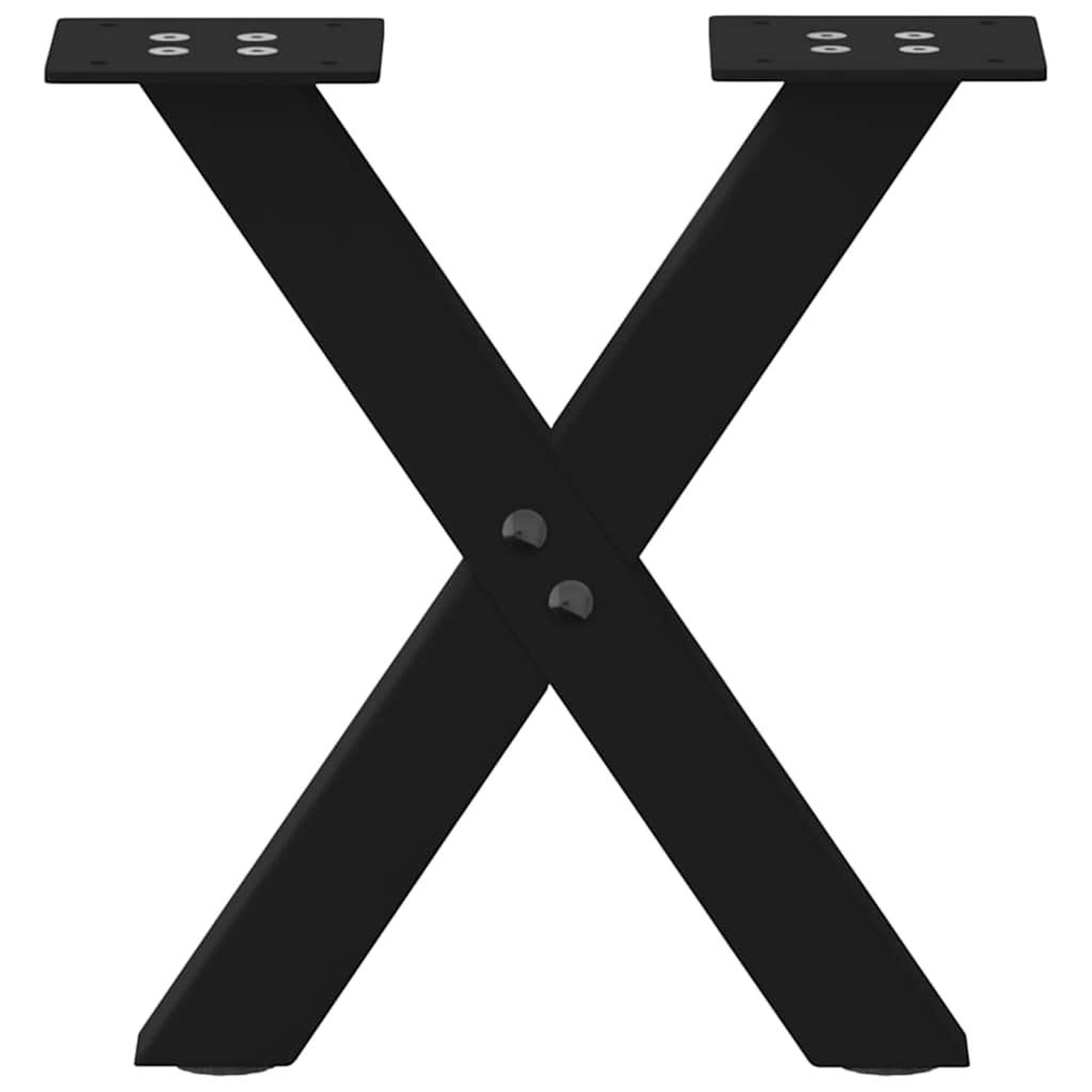 Voir la diapositive 4 : VIDAXL Pieds de table basse forme de X 2 pcs noir 30x(30-31) cm acier