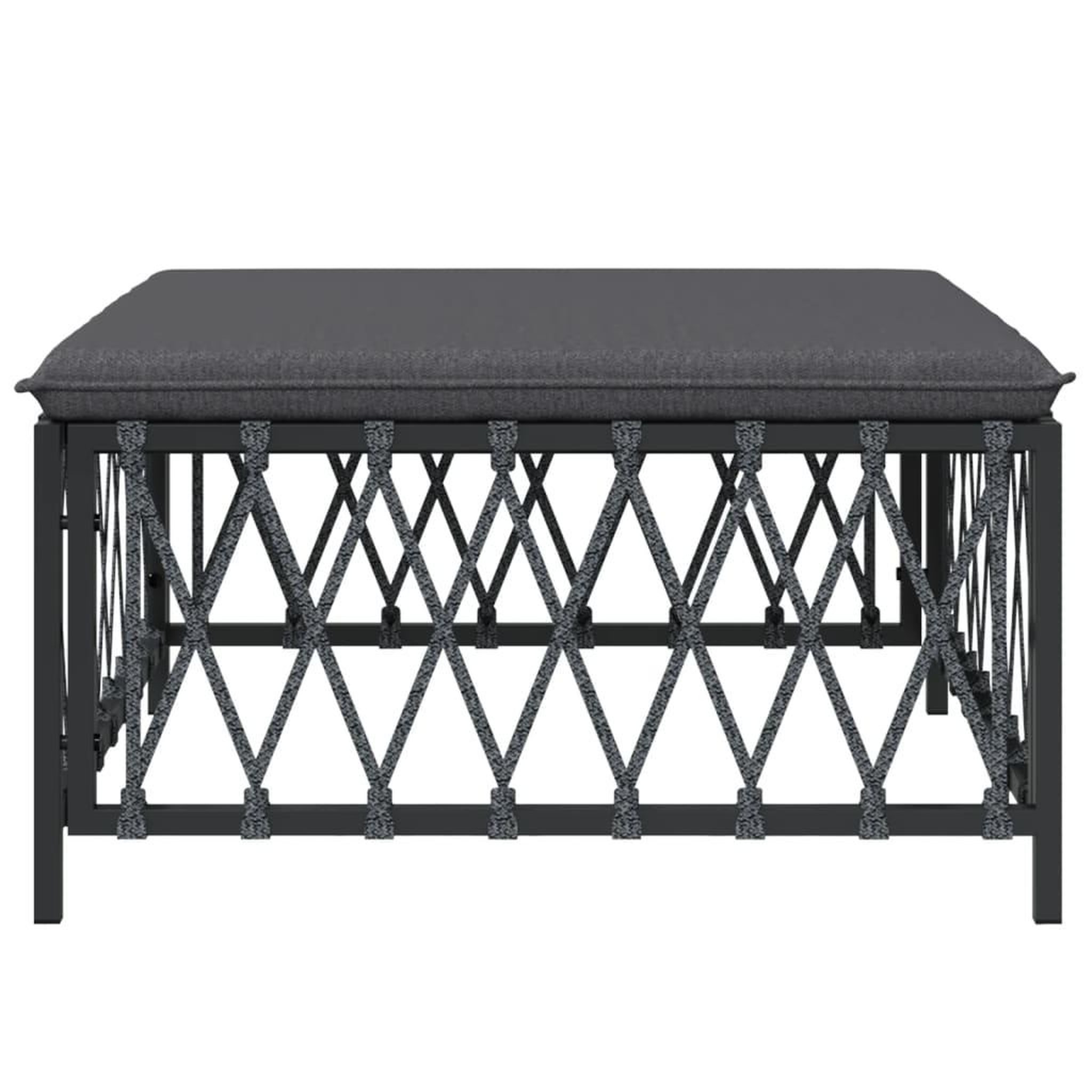 Voir la diapositive 3 : VIDAXL Repose-pied de jardin avec coussin anthracite tissu tisse