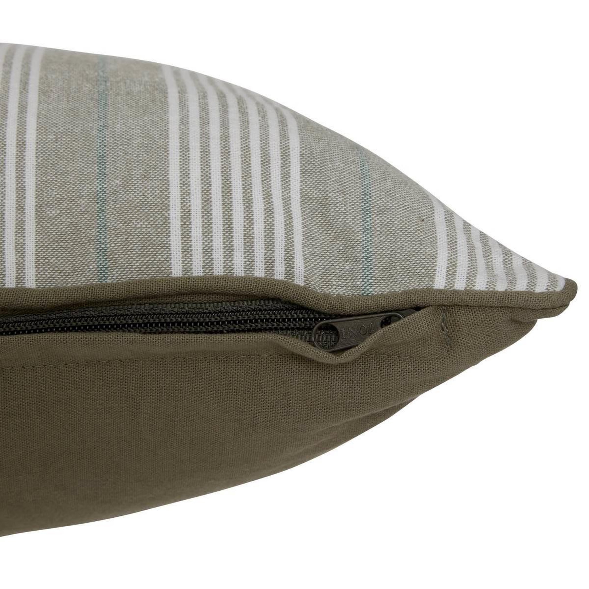 Voir la diapositive 2 : ATMOSPHERA Coussin déco à rayures  groove  38x58cm vert
