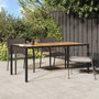Voir la diapositive 1 : VIDAXL Table de jardin 190x90x75 cm Resine tressee et bois acacia Noir