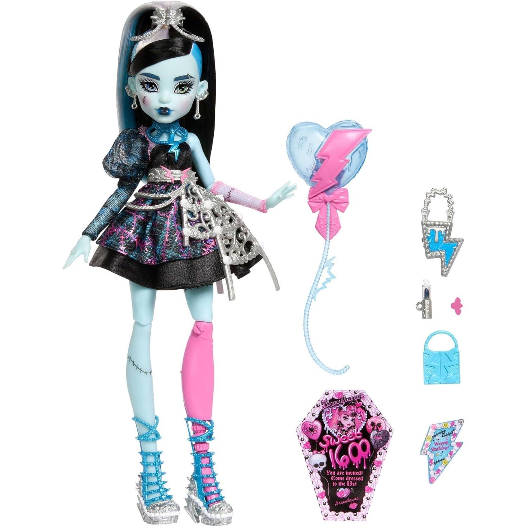 Voir la diapositive 3 : MATTEL Poupée Mattel Frankie Stein noire articulée