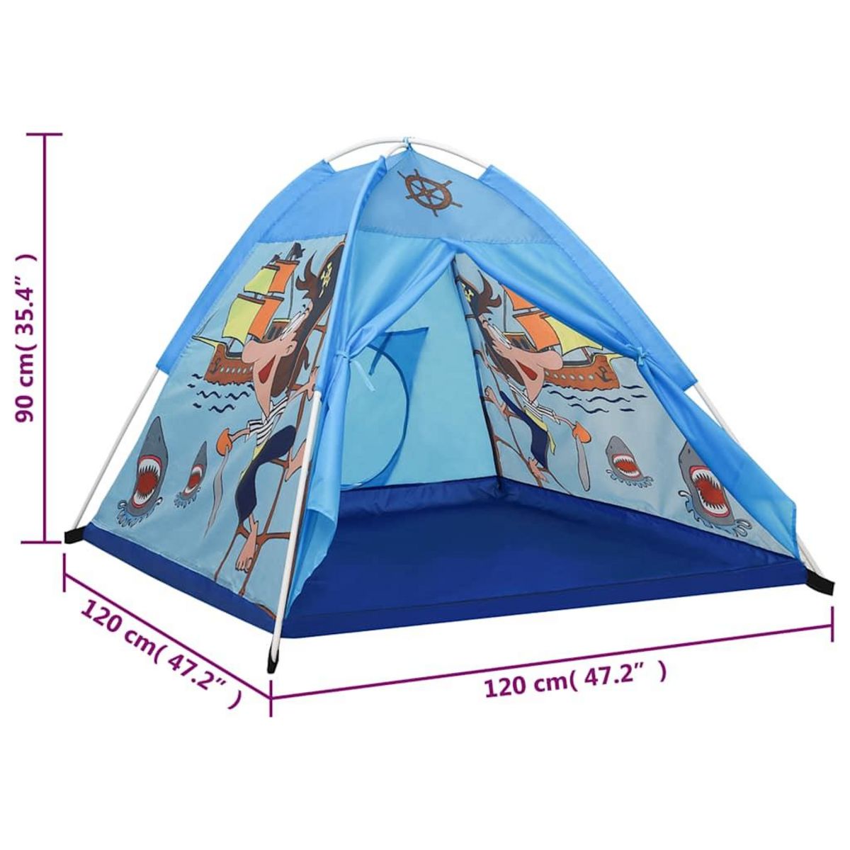 VIDAXL Tente de jeu pour enfants Bleu 120x120x90 cm