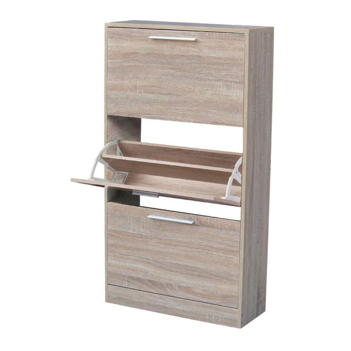 FORNORD Meuble à chaussures 3 tiroirs avec portes effet chêne