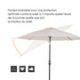 Voir la diapositive 6 : OUTSUNNY Parasol inclinable aluminium fibre de verre polyester diamètre 2,65 m coloris crème