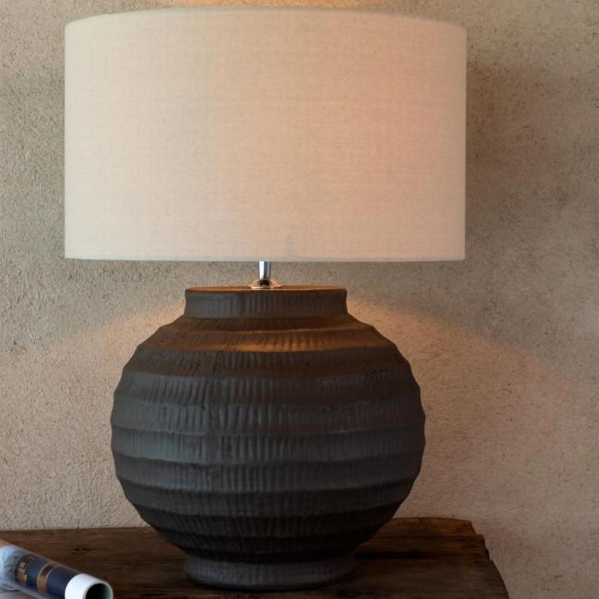 Paris Prix Lampe à Poser en Terre Cuite  Shawna  46cm Marron