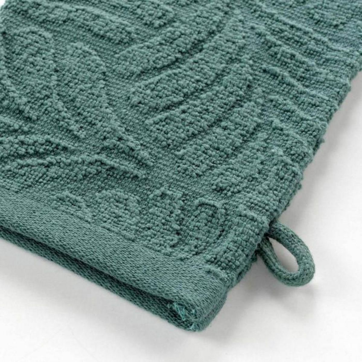 Paris Prix Lot de 2 Gants de Toilette  Madeira  15x21cm Emeraude