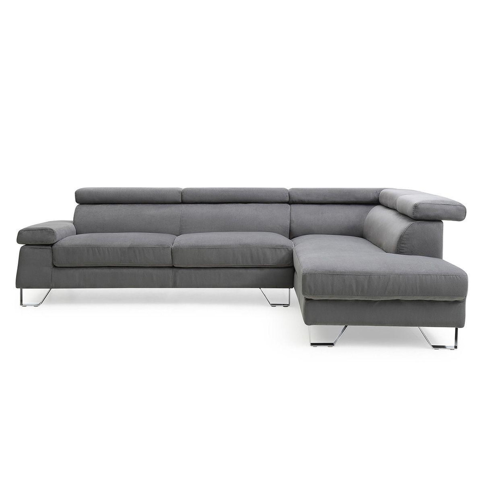 Voir la diapositive 2 : Paris Prix Canapé d'angle droit en velours  xumi  260cm gris