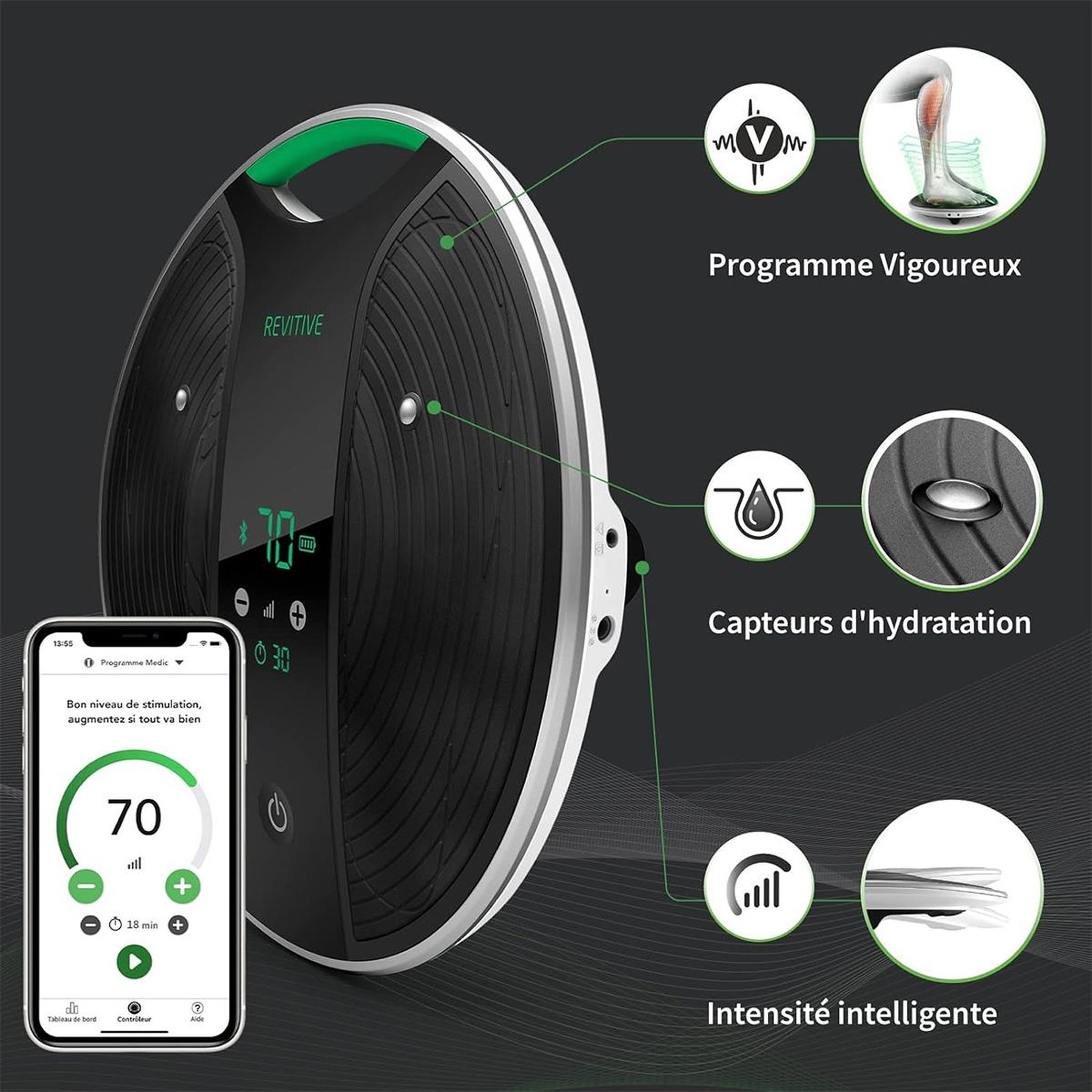 Voir la diapositive 6 : REVITIVE Stimulateur circulatoire medic coach connecte