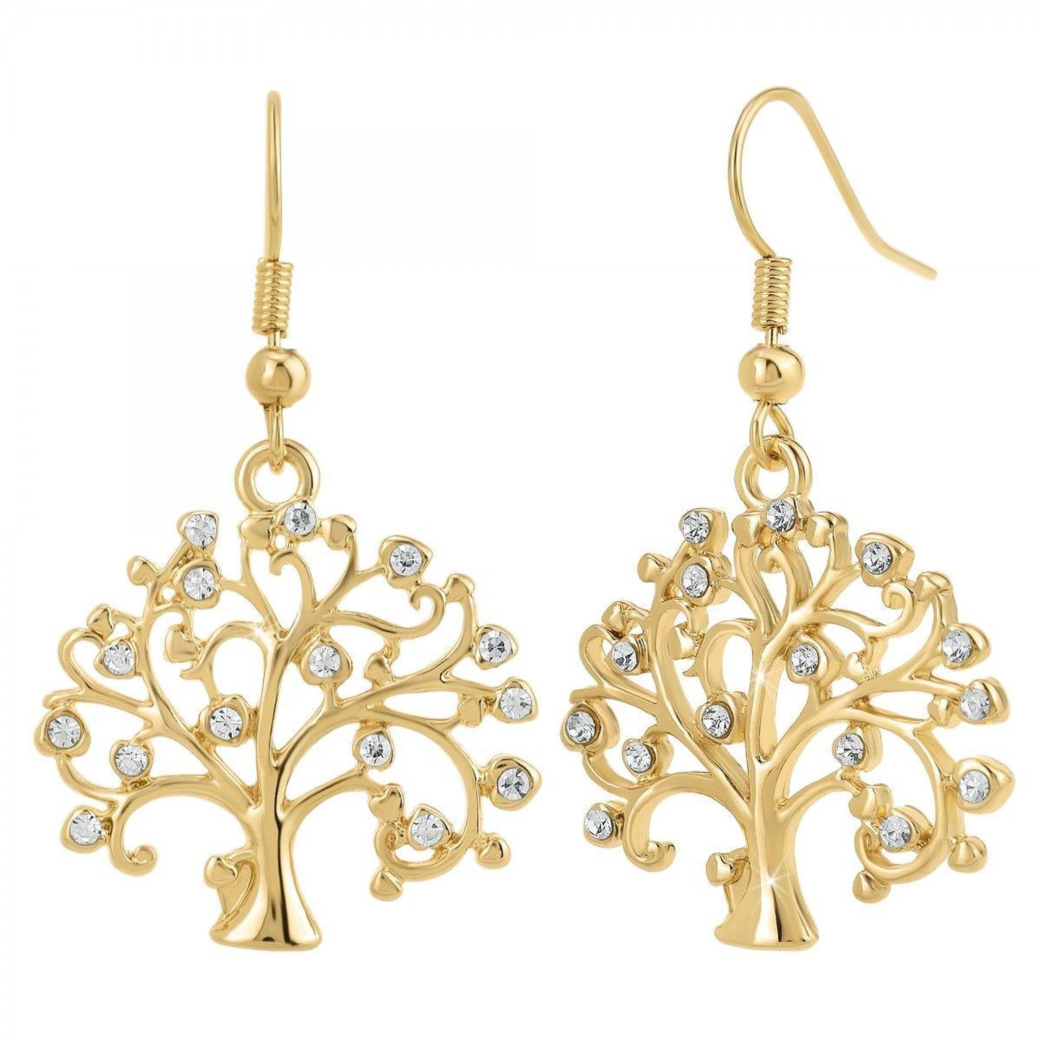 SC BOHEME Boucles d'oreilles arbre de vie ornées de Cristaux scintillants par SC Bohème