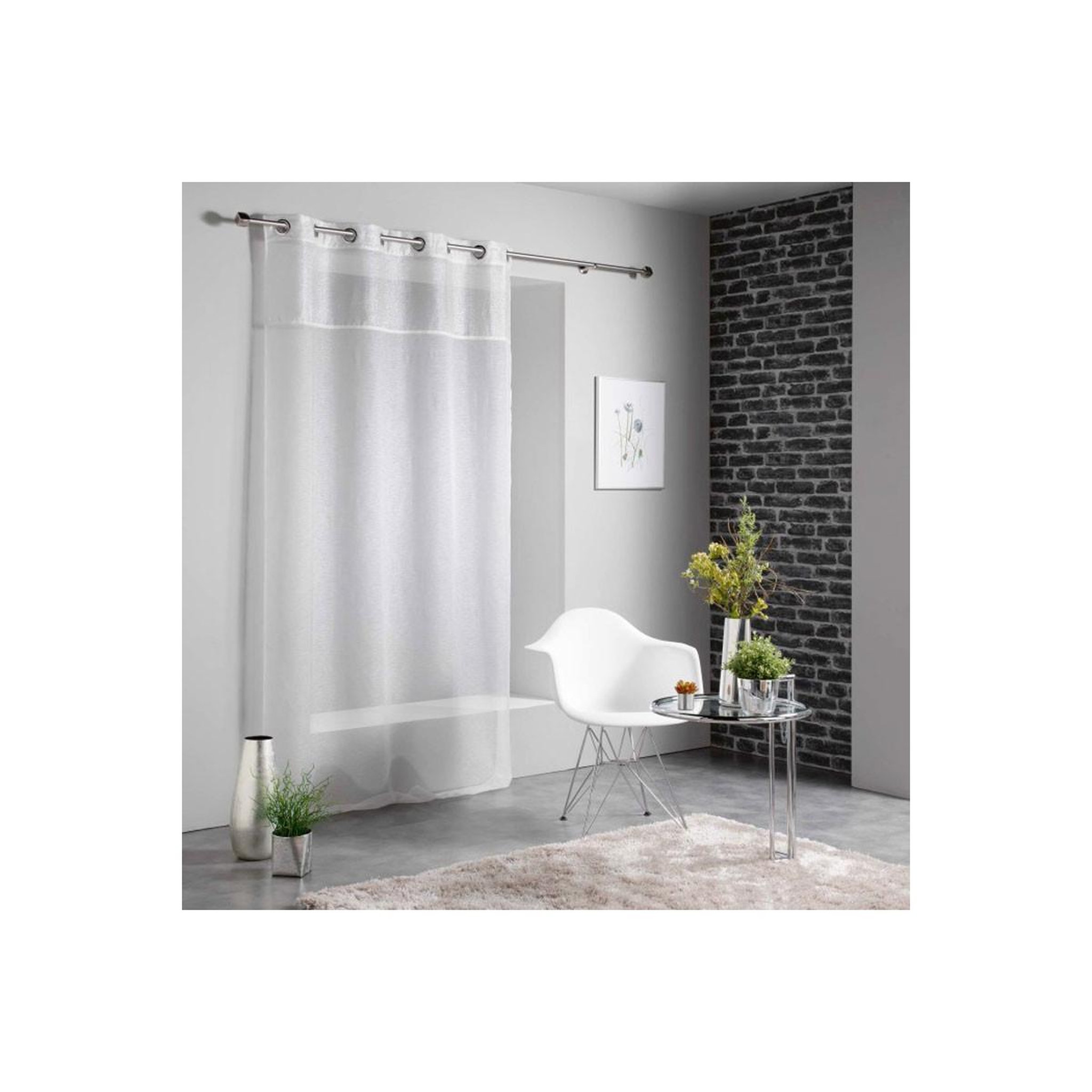 Douceur d'Intérieur Rideau voilage  starlight  140x240cm blanc