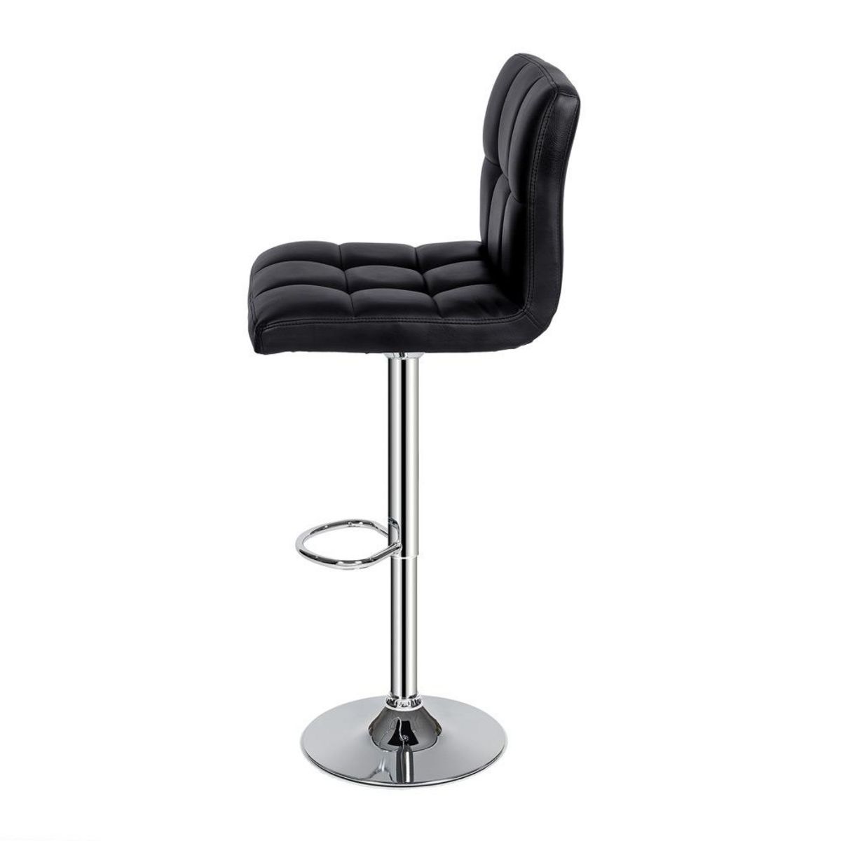 tectake Lot de 2 tabourets de bar rembourré avec un dossier noir