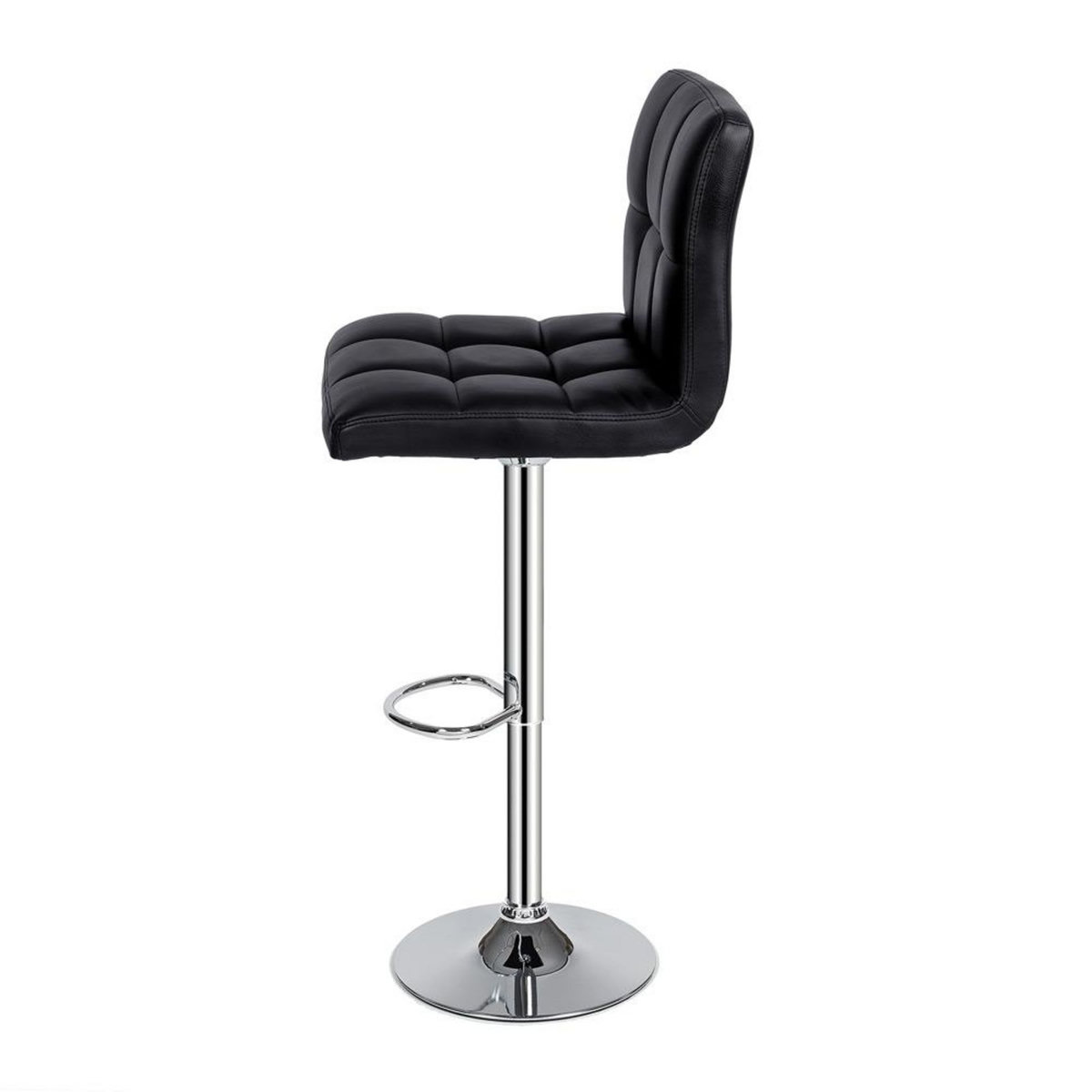 tectake Lot de 2 tabourets de bar rembourré avec un dossier noir