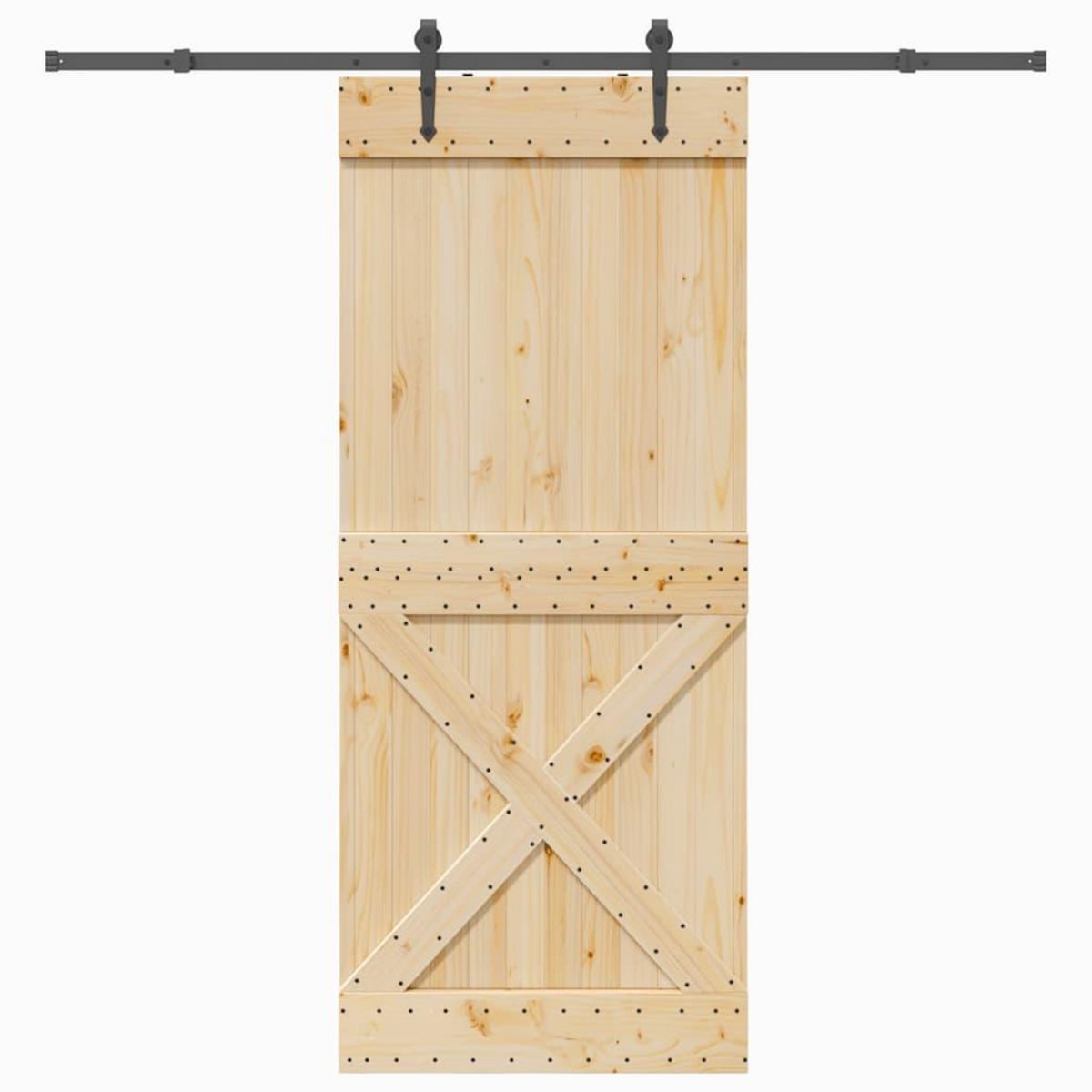 VIDAXL Porte coulissante et kit de quincaillerie 95x210 cm pin massif