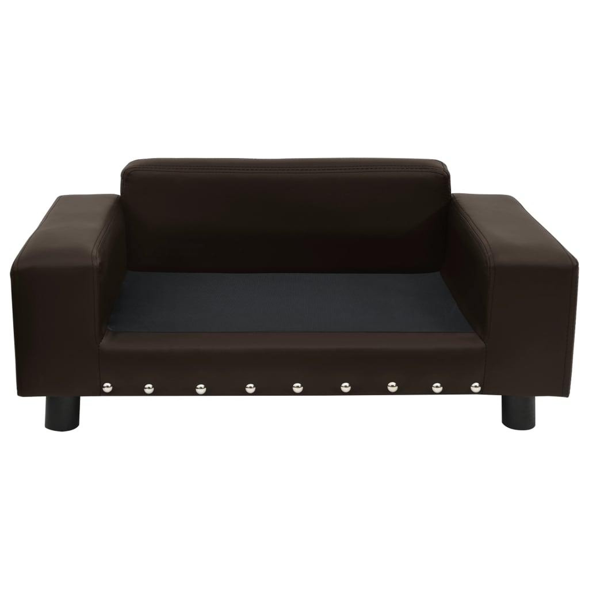 Voir la diapositive 3 : VIDAXL Canape pour chien Marron 81x43x31 cm Peluche et similicuir