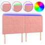Voir la diapositive 2 : VIDAXL Tete de lit a LED Rose 200x5x118/128 cm Velours